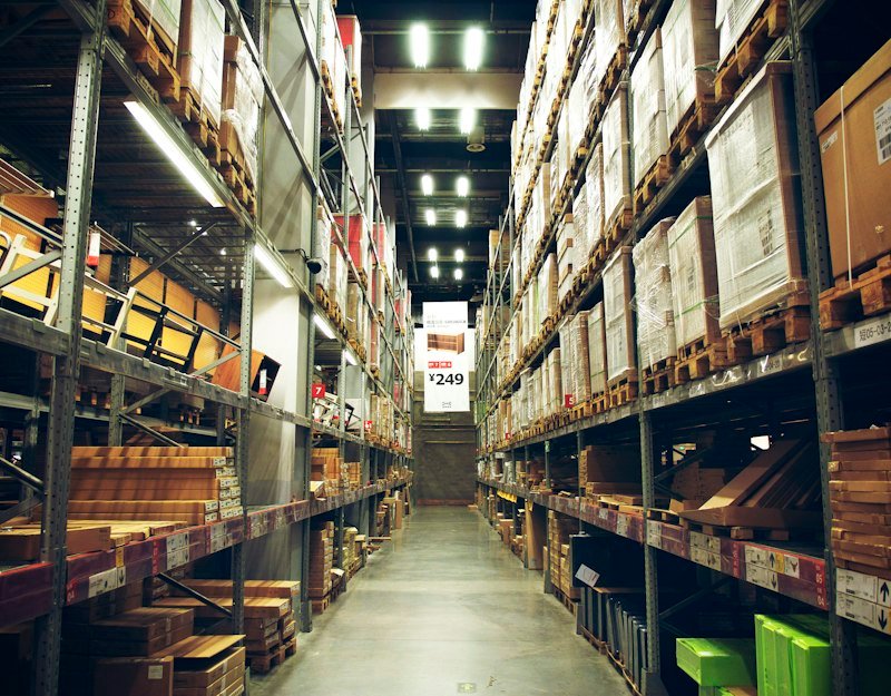 Large industrial space lit with custom LED fixtures